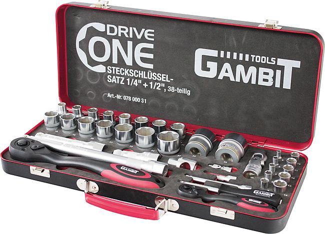 „Drive One“ Steckschl&#252;sselsatz, &#188;&quot; + &#189;&quot;, 38-tlg.