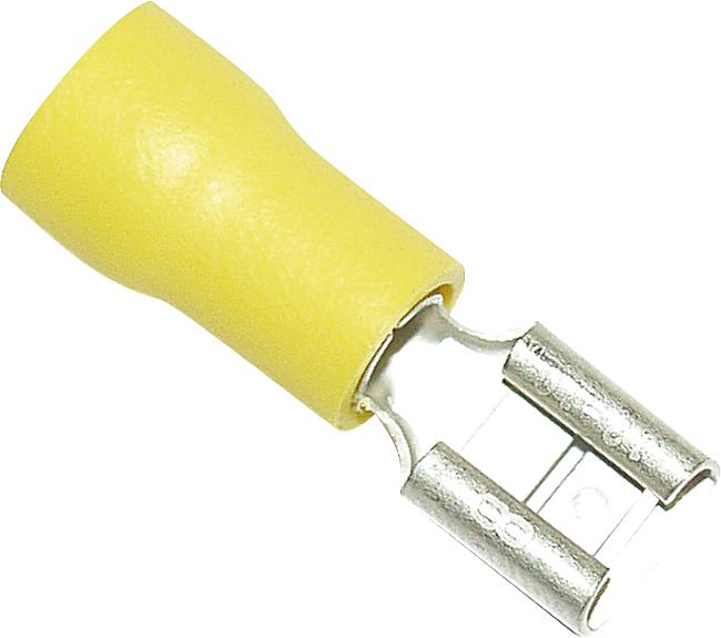 Flachsteckh&#252;lse, gelb/6,3 x 0,8 mm, 100 Stck.