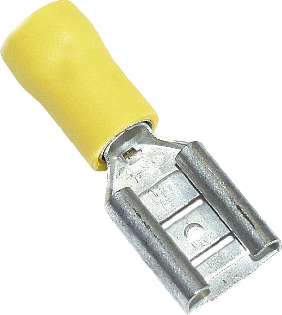 Flachsteckh&#252;lse, gelb/9,5 x 1,1 mm, 100 Stck.