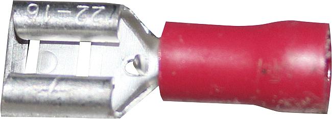 Flachsteckh&#252;lse, rot/6,3 x 0,8 mm, 100 Stck.