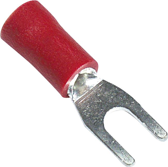 Gabelkabelschuh, M3, 0,25 – 1,00 mm2, rot, 100 Stck.