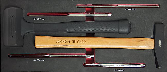 Hammer und Splinttreiber, 6-tlg.