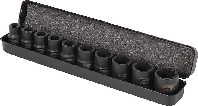 Impact-Kraft-Steckschl&#252;ssel-Satz, 1/2&quot;, lange Ausf&#252;hrung, 10-tlg.
