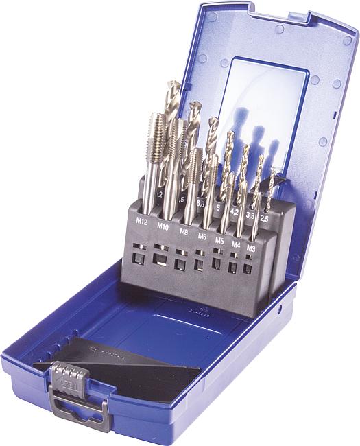 Maschinengewindebohrer-Box, HSS-E, 14-tlg.