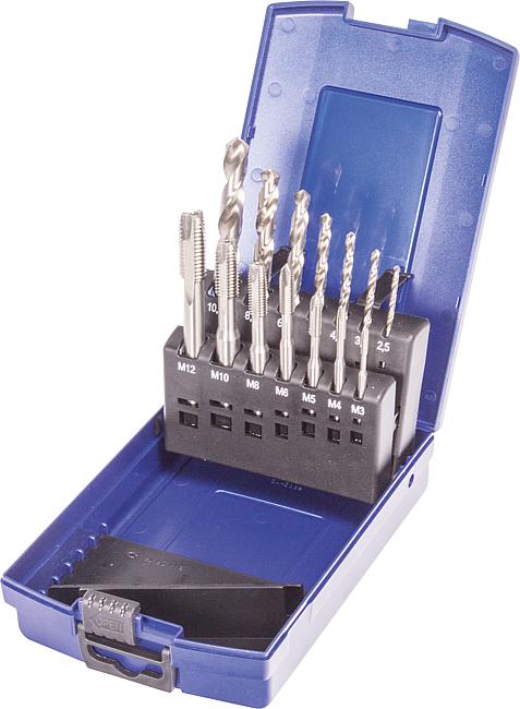 Maschinengewindebohrer-Box, HSS-G, 14-tlg.