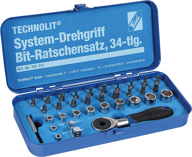 System-Drehgriff-Bit-Ratschensatz 360&#176;, 34-tlg.