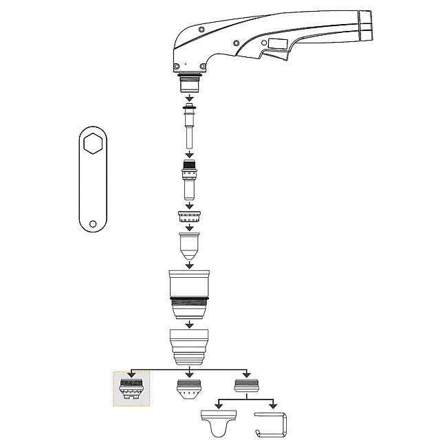 Abstandskrone f&#252;r Handbrenner, 105 – 125 A
