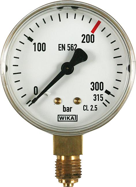 Einzelmanometer, Stickstoff/Flascheninhalt, 0 – 200/315 bar