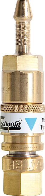 Schlauchkupplung &quot;&quot;Mini&quot;&quot;, Sauerstoff G-O, 1/4&quot;&quot;