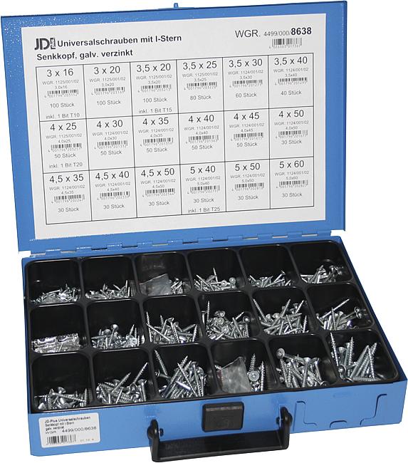 JD Plus Universalschrauben, 940-tlg.