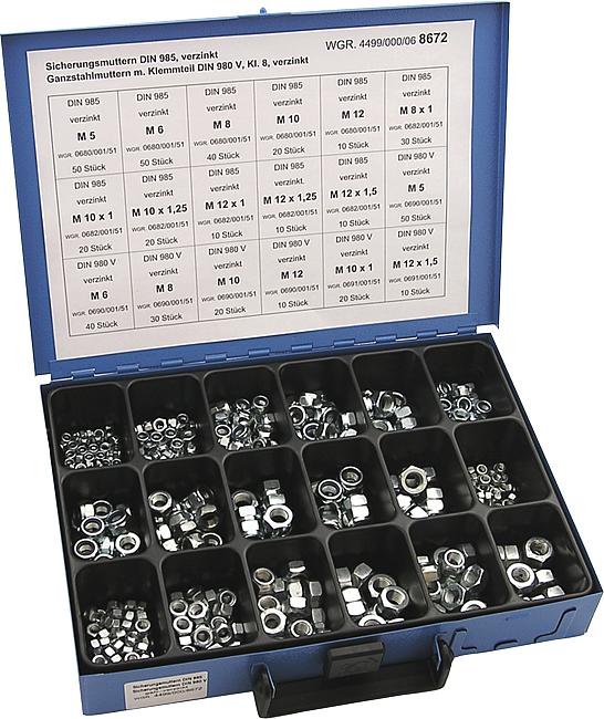 Sechskantsicherungs-/Sicherungs-Muttern, 450-tlg.