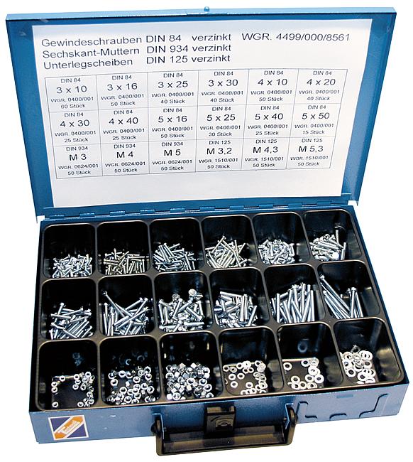 Zylinderschrauben/Sechskantmuttern/Scheiben, 750-tlg.