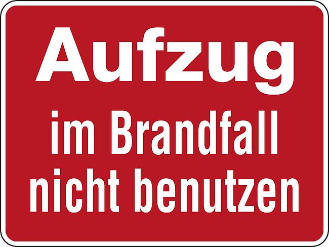Aufzug im Brandfall nicht benutzen, FO, 150 x 200 mm