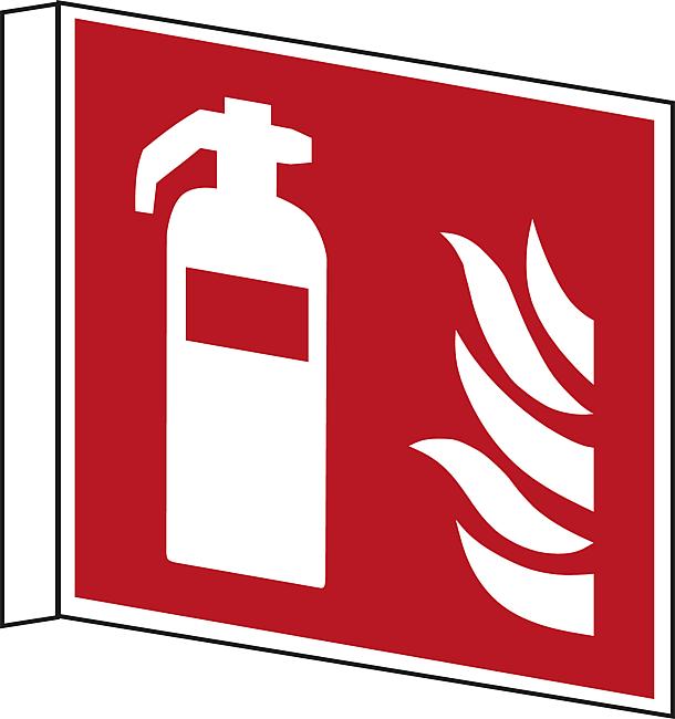Feuerl&#246;scher (Fahnenschild), KU - LNL, 200 x 200 mm