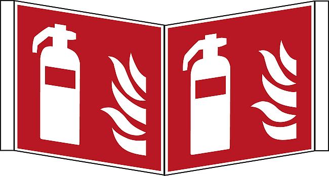 Feuerl&#246;scher (Winkelschild), KU - LNL, 100 x 100 mm