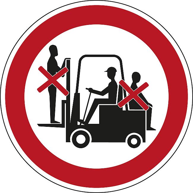 Mitfahren auf Gabelstapler verboten, FO, 200 mm