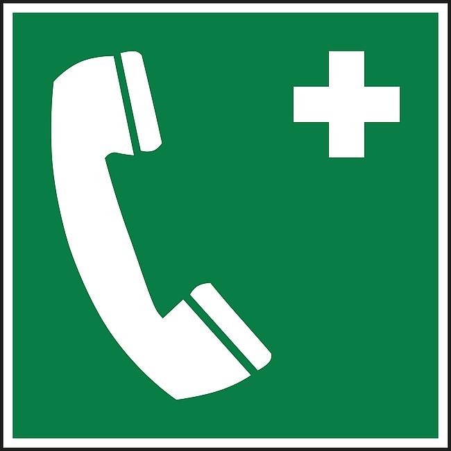 Notruftelefon, FO, 200 x 200 mm
