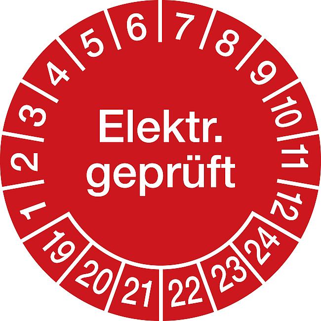 Pr&#252;fplakette, Elektrisch gepr&#252;ft, 2019, 10 Stck.