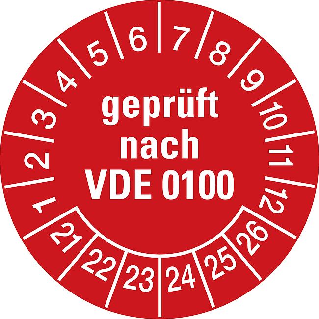 Pr&#252;fplakette, gepr&#252;ft nach VDE 0100, 2021, 10 Stck.