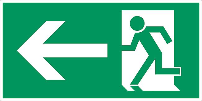 Rettungsweg links, KU - LNL, 150 x 300 mm