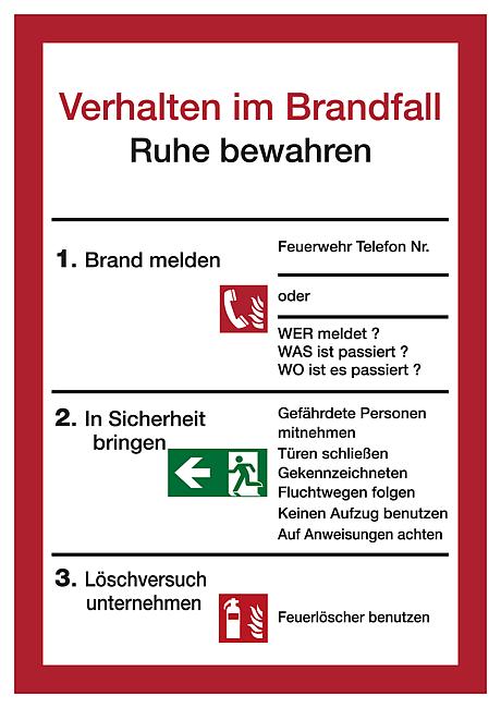 Verhalten im Brandfall, KU, 210 x 297 mm