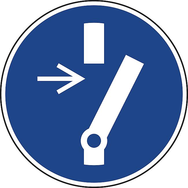 Vor Arbeiten freischalten, FO, 200 mm