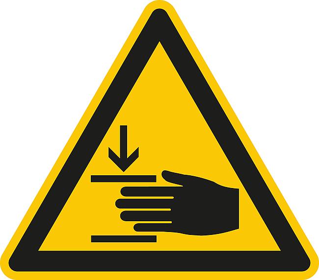 Warnung vor Handverletzungen, FO, 200 mm