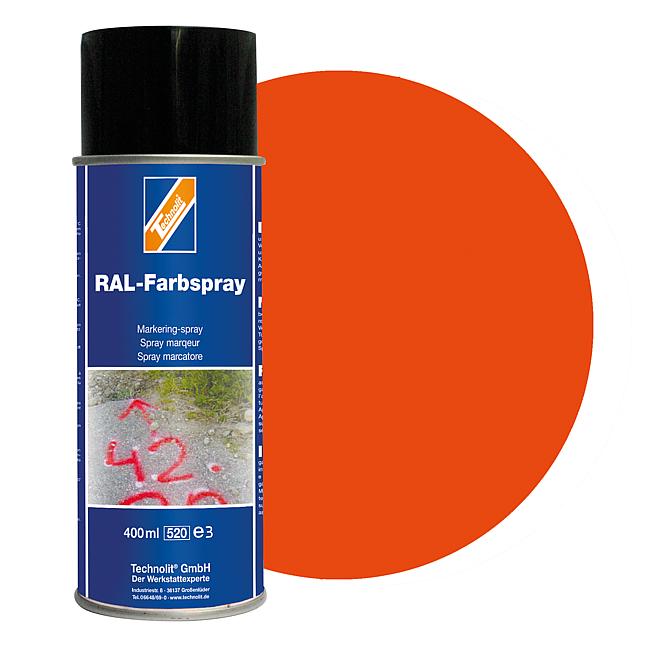 RAL-Farbspray gl&#228;nzend, RAL 2009 (verkehrsorange), 400 ml