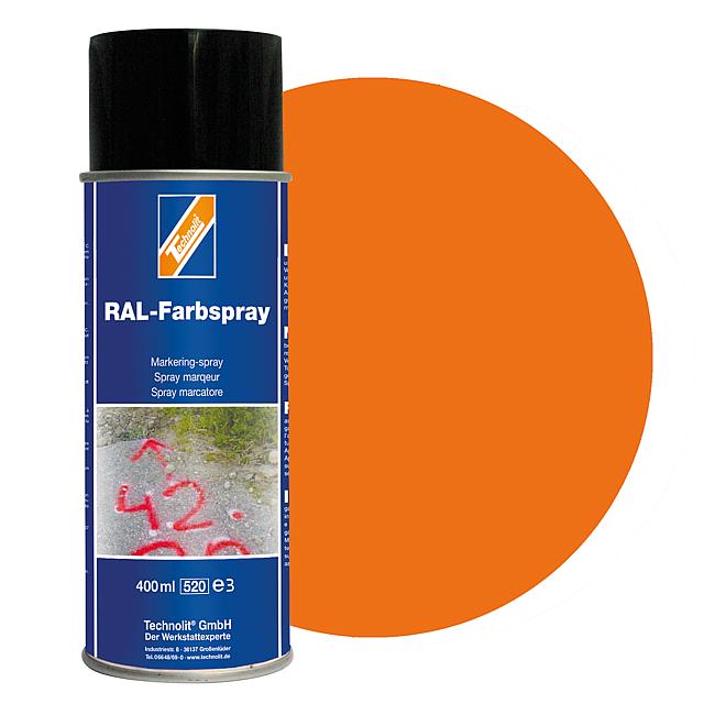RAL-Farbspray gl&#228;nzend, RAL 2011 (tieforange), 400 ml