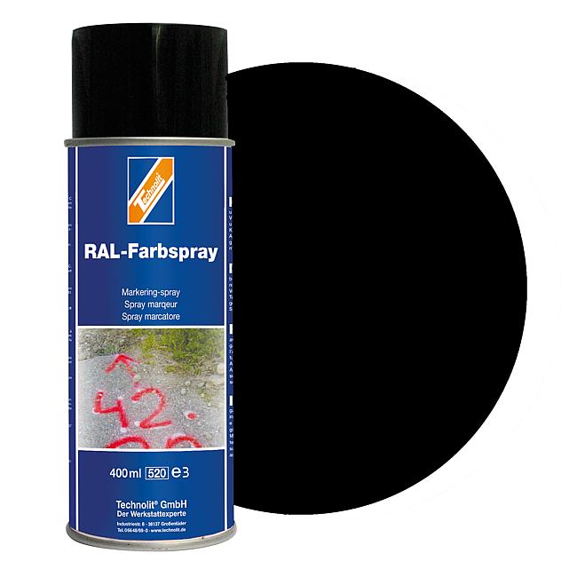 RAL-Farbspray seidenmatt, RAL 9005 (tiefschwarz), 400 ml