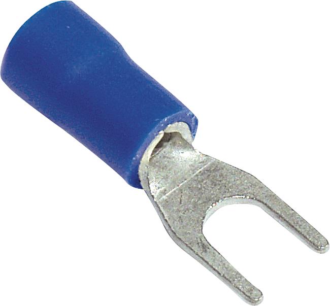 Gabelkabelschuh, M4, 1,50 – 2,50 mm2, blau, 100 Stck.