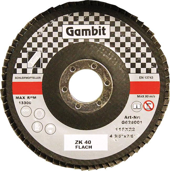 Gambit&#174; Schleifmopteller, 115 mm, ZK-120, flach