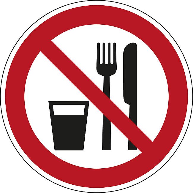 Essen und Trinken verboten, FO, 100 mm