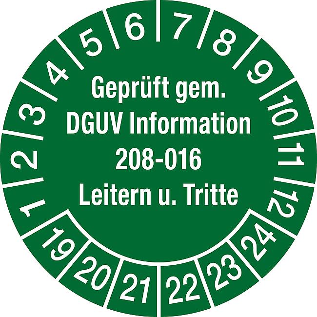 Pr&#252;fplakette, DGUV Informationen 208-016 Leitern und Tritte, 2019, 10 Stck.