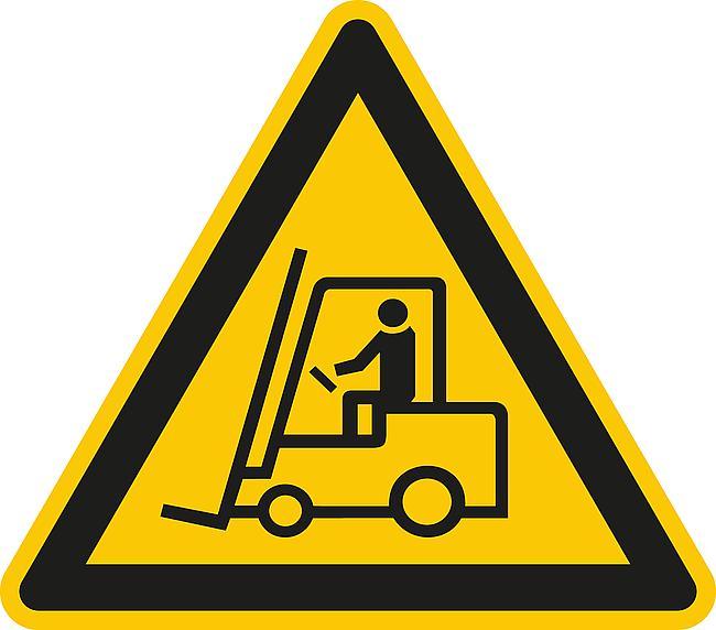 Warnung vor Flurf&#246;rderfahrzeugen, AL, 200 mm