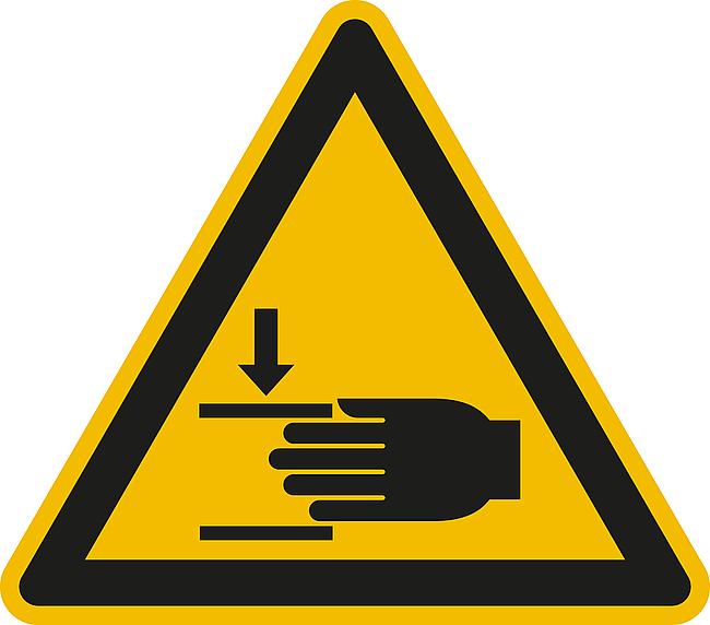 Warnung vor Handverletzungen, AL, 200 mm
