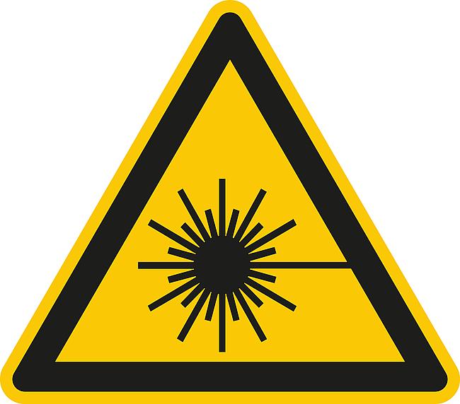 Warnung vor Laserstrahlung, FO, 100 mm