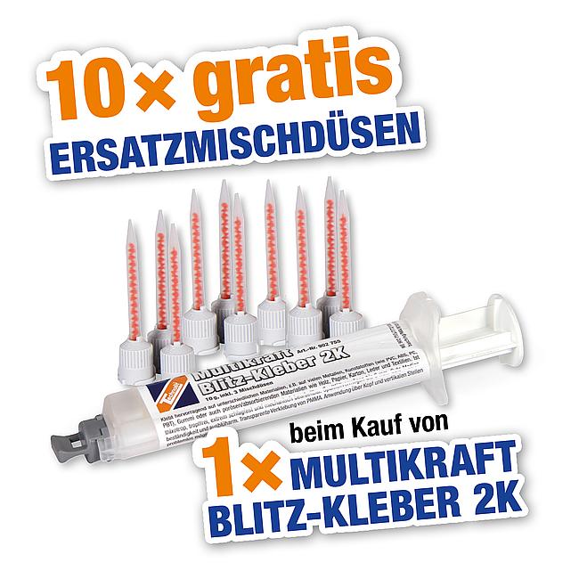 Set - Multikraft Blitz-Kleber 2K, 1 x Multikraft Blitz-Kleber + 10 Mischd&#252;sen, 10 g
